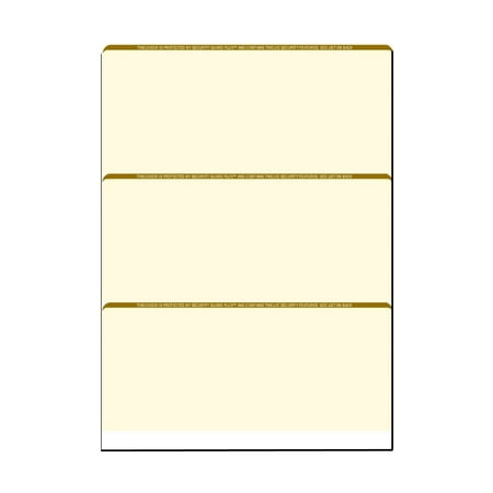 Zapco High-Security Check Paper, Organic w Complex Background Pattern, 8-1/2" x 11", Microperfed with 3-Up Checks, 12 Security Features - PACK OF 250 SHEETS