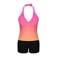 thumbnail image 4 of Miluxas Women Two Piece Swimsuit Fashion Gradient Color Swim Tank Top Built in Bra Bathing Suit with Shorts Modest Swimwear Hot Pink, 4 of 7