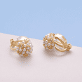 thumbnail image 2 of Yoursfs Faux Pearl Cluster Clip on Earrings for Women Non Pierced Ear Gold Plated Rhinestone and Pearl Earrings for Prom Wedding Jewelry, 2 of 6