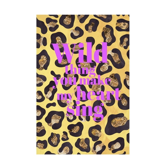 Trademark Fine Art Sarah Manovski Wild thing typography animal print Canvas Wall Art
