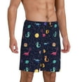 thumbnail image 2 of Balery Space Dinosaur Pantalones cortos de pijama de punto de algodón para hombre con cinturilla y bolsillos-Small, 2 of 6