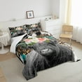 thumbnail image 3 of Highland Cow Comforter Set Cowhide Leopard Print Bedding Set King,Western Animals Quilt Cheetah Animal Hide Longhorn Bull Cattle Duvet Insert,Farm Wildlife Farmhouse Decor Cowboys Gifts for Men, 3 of 5