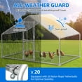 thumbnail image 4 of Dextrus Chicken Run Coop 6.6 x 9.8 x 6.4 ft Large Metal Chicken Coop Spire Shaped, Walk-in Hen Cage, Outdoor Poultry Cage with Waterproof Cover for Backyard, 4 of 11