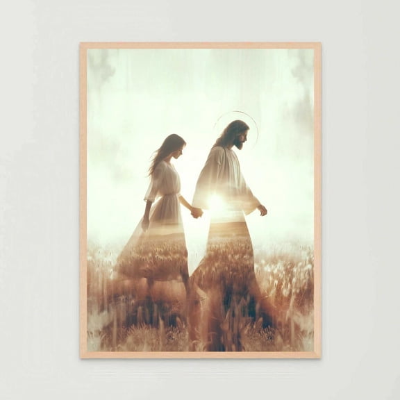 Follow Him Christian Wall Art Jesus Heals A Woman Picture Bible Sketches Print, Unframed Paper Poster 8x10in