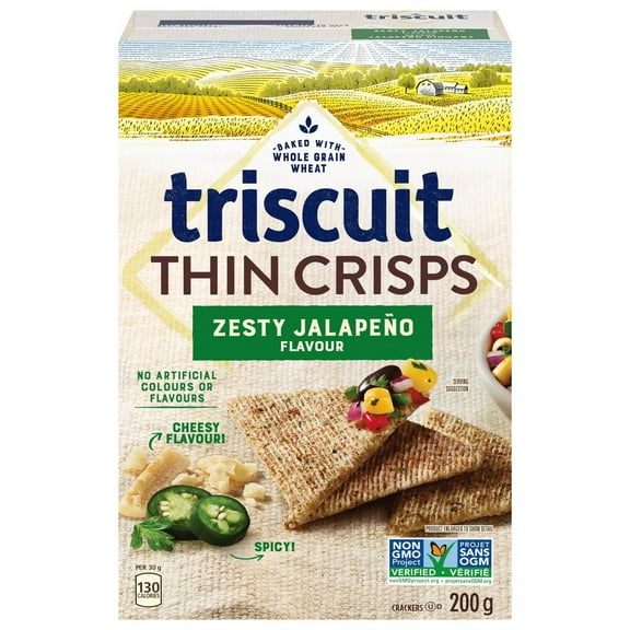 Triscuit Thin Crisps Zesty Jalapeno Crackers, 200g/ 7.1 oz