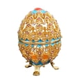 thumbnail image 1 of SIYTUAU Exquisite Easter Egg Alloy Ornament With Enamel Painting Rhinestone 2.4X2.4X3.9In Home Table Decoration Blue, 1 of 6