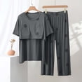 thumbnail image 5 of Jamicy Womens Lounge Set 2026 Summer Comfy 2 Piece Outfits Oversized Crew Neck Short Sleeve Tops & Wide Leg Pant Matching Sets Clothing, 5 of 5