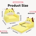 thumbnail image 2 of Dznils Toddler Sofa Chair, 2-in-1 Soft Foam Flip Open Kids Couch Lounger Comfy, Ages 1+, Yellow Cow, 2 of 10