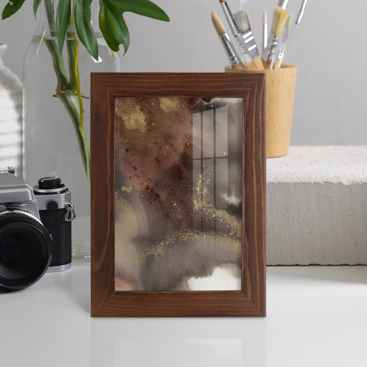 Mountain Seasons IV - Framed Print w/glass - Chestnut
