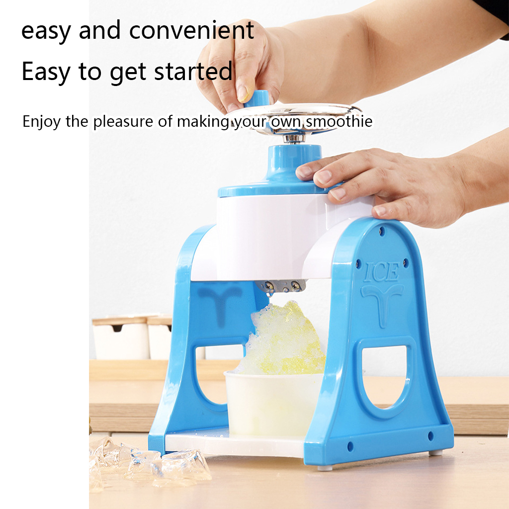 Portable Manual Ice Crusher Shaver Handheld Snow Crushing Ice Machine Stainless Steel Shredding Ice Slush Maker for Household