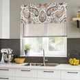 thumbnail image 4 of 2 Pack Valances for Window, Paisley Flower Short Curtains for Kitchen Bedroom Living Room, Spring Watercolor Floral Leaf Plant Rod Pocket Small Window Treatment Valance Drapes 42 x 12 Inch, 4 of 8