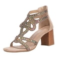 thumbnail image 1 of Women's Sandals Female Sandal Adult Womens Shoes Womens Rubber Sandals Summer Sandals for Women Shiny Rhinestone Bohemian Sandals Women Arch Support Womens Sandals A 9, 1 of 7