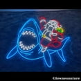 thumbnail image 3 of Glowneon Santa Claus on Shark Neon Sign, Santa Led Sign, Christmas Decor, Santa Decor, Noel Gifts, 3 of 4