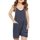 thumbnail image 1 of Odeerbi 5-14 Años Niñas Traje de Verano Lindo Rayado Camisola Romper Casual Transpirable Cómodo Combinados Pantalones Cortos Con Bolsillos, 1 of 6