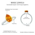 thumbnail image 5 of Rosec Jewels Pear Shape Created Orange Sapphire Solitaire Ring with Moissanite for Women, 10K White Gold, US 5.50, 5 of 9