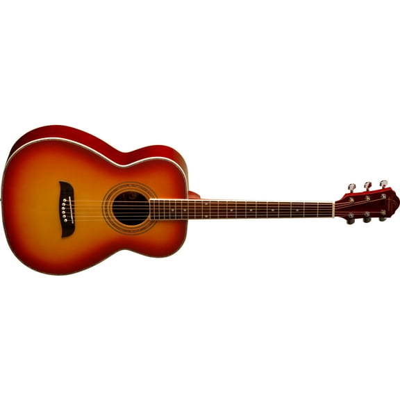 Oscar Schmidt OF2 Folk Acoustic Guitar. Cherry Sunburst