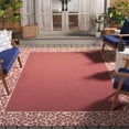 thumbnail image 2 of Safavieh Courtyard Regent Oriental Indoor/Outdoor Area Rug, Red/Natural, 6'7" x 6'7" Square, 2 of 14