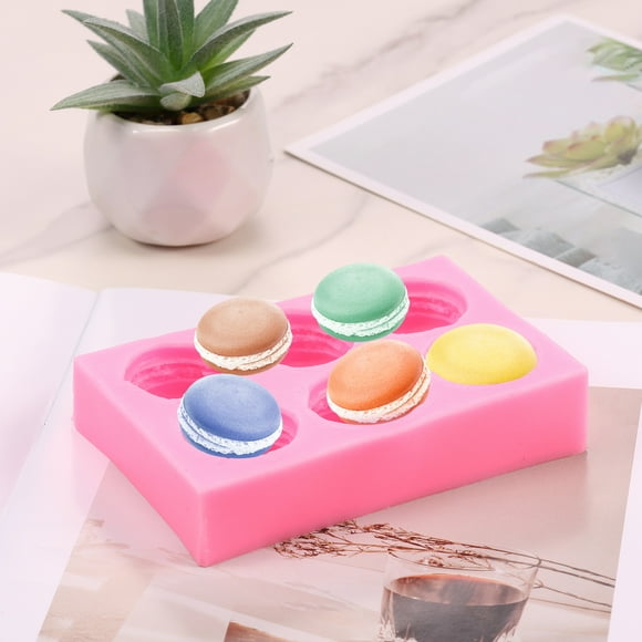 Wekvgz 6Pcs Macaron Silicone Mold Nonstick Macaron Baking Mold Heat Resistant Silicone Macaron Mold Easy Release Mini Macaron Mold 6 Cavity Mini Macaron Baking Pan for Home Kitchens