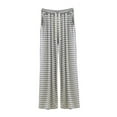 thumbnail image 4 of Womens Travel Pants Casual Striped Straight Leg Wide Leg Pants With Drape & Loose Pockets Home Pajama Pants 70% Cotton 30% Linen Xl Pants For Women, 4 of 4
