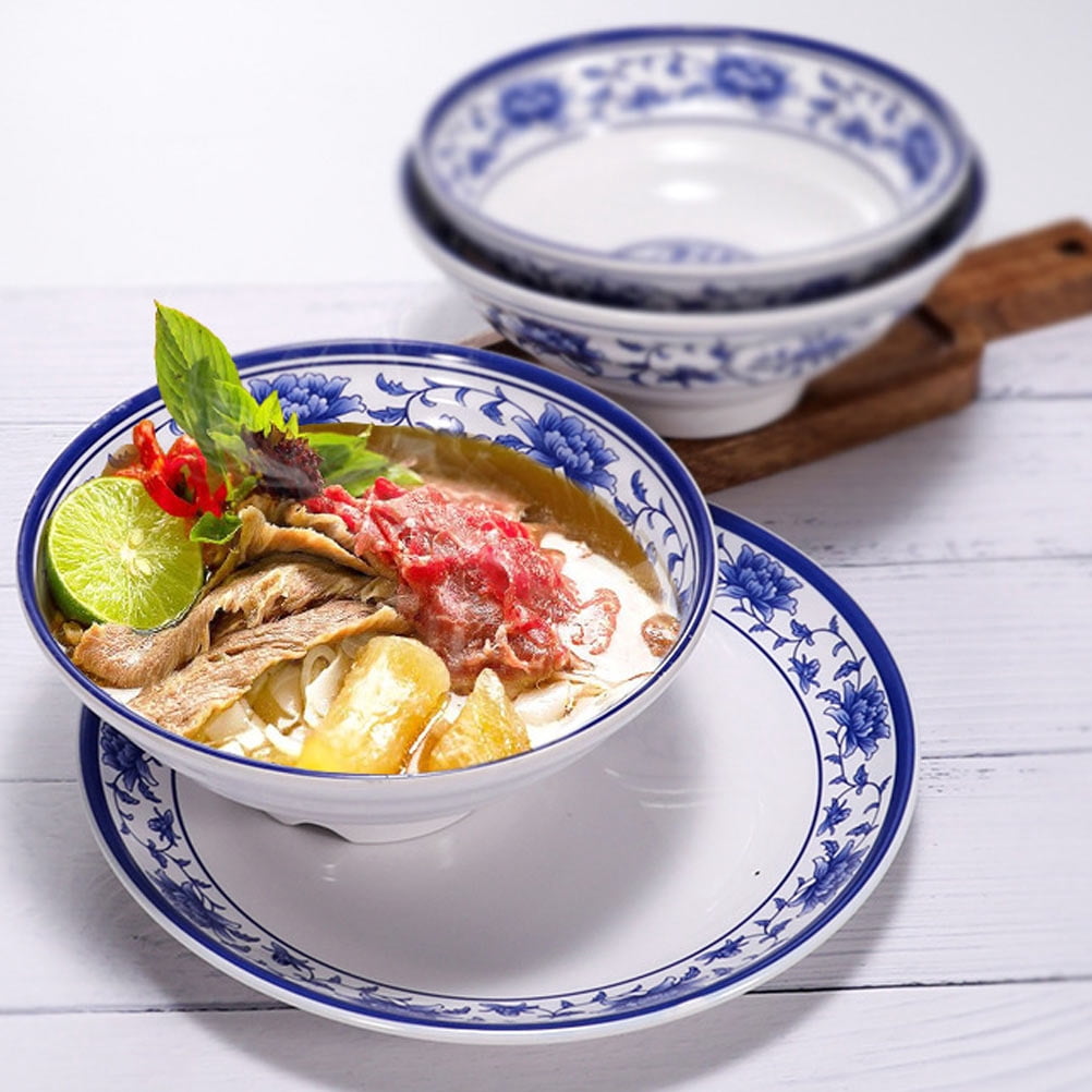 FUTUREORYY Large Noodle Bowl Blue and White mine 1Pc Chinese Style Tableware