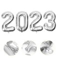 thumbnail image 4 of COMPUKAS 40 Inch Number Balloon 1 Set Silver New Year Party Decor Friends, 4 of 7