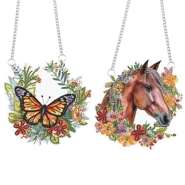 (SY021) 2 Uds. DIY Creativa Decorativo Guirnalda Mariposa Caballo (diamante Una Cara)