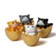 thumbnail image 2 of Set de decoración de jardín con 4 figuras de gato con forma de huevo, PVC, 2 of 2