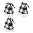 thumbnail image 1 of Paquete de 3 gorros navideños de Papá Noel, gorro de Papá Noel a cuadros, gorro de felpa para fiesta de disfraces navideños y eventos festivos, 1 of 5