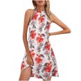 thumbnail image 1 of Vestidos para mujer Vestidos casuales Moda de manga corta Impreso Halter Neck Off Shoulder Ladies Mini Ladies Vest Dress Odeerbi ODB-5, 1 of 7