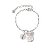 thumbnail image 2 of Delight Jewelry Silvertone Disc 1/2'' Initial - i - Silvertone Discover Dream Explore Zoey Charm Bracelet, 6.5+2" Extender, 2 of 4