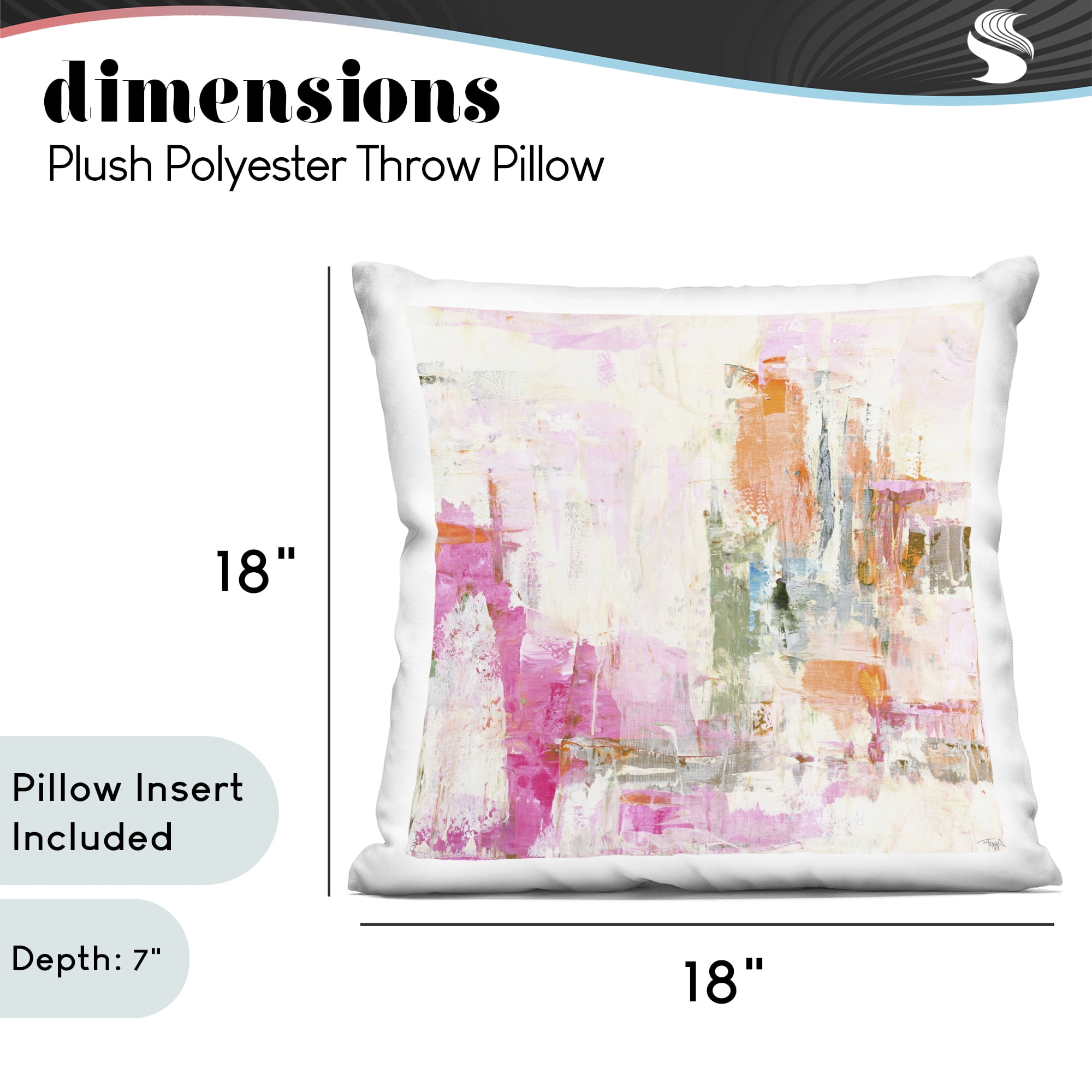 Stupell Industries New Age Pink Abstract Decorative Printed Throw Pillow, design by Design Fabrikken, 18 x 7 x 18