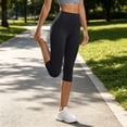 thumbnail image 5 of JnLxul Workout Pants for Women High Waisted Capri Leggings Stretchy Slim Fitting Tight Capris Gym Yoga Pants Trendy(XX-Large), 5 of 6