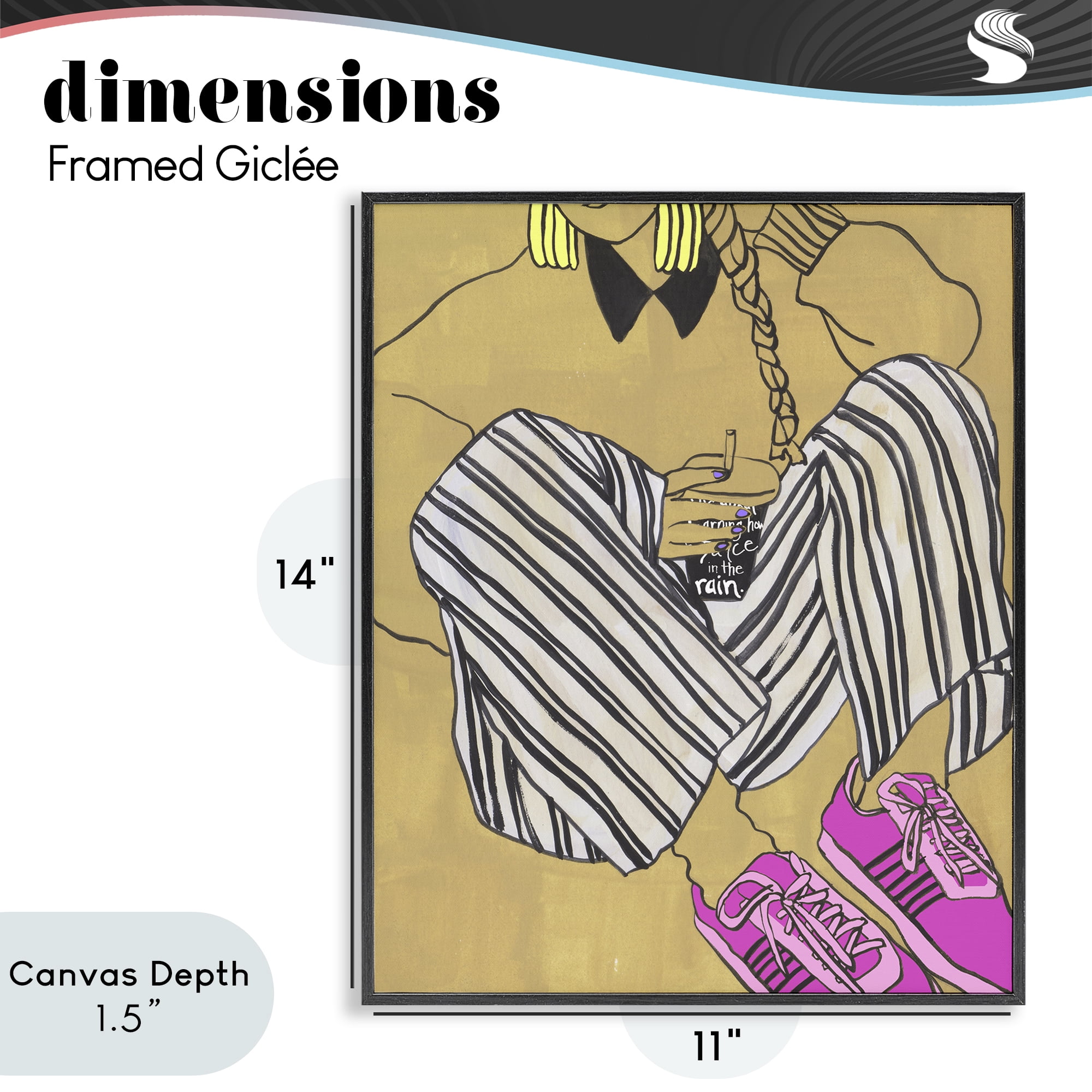 Stupell Industries Crimson Thread Fashionista Black Framed Giclee Art, design by Melissa Wang