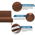 thumbnail image 2 of Housse de Futon Sans Accoudoirs Extensible, Protège-Canapé-Lit, Élastique, Riche en Fonctionnalités, Texture, Élasthanne Élevé, Petits Carreaux, Tissu Jacquard, Housse de Futon, Lavable à la Machine, 2 of 7