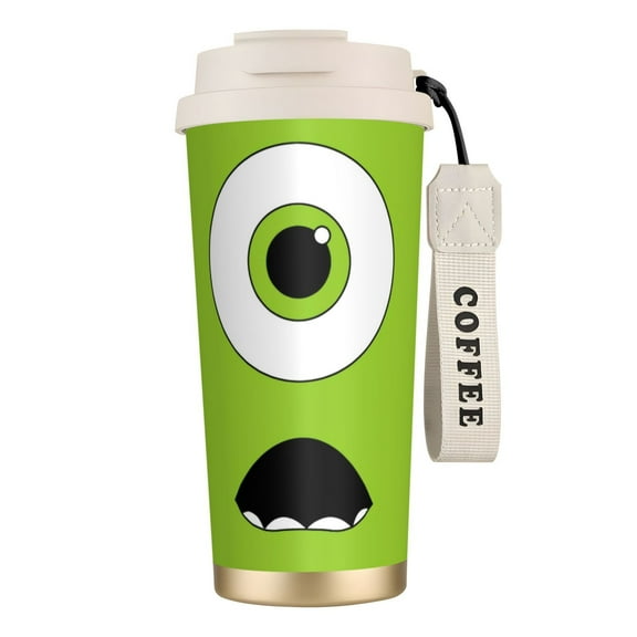 500ml Leak Proof Reusable Vacuum Insulated Mug Monsters Inc Eye (3) 316 Stainless Steel Coffee Cup White Tumbler