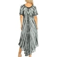 thumbnail image 2 of Sakkas Melika Tie Dye Caftan Dress - Black / Grey - One Size, 2 of 5