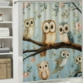 thumbnail image 6 of Patifu Owls Washable Shower Curtain 100% Polyester Home Bathroom Decoration with Hooks 69"x72, 6 of 7
