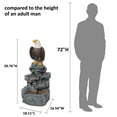thumbnail image 3 of Bald Eagle Statue Outdoor Fountain Tiered Cascading Rock Water Fountain Outdoor Garden Waterfall Decor for Garden Patio Backyard Deck Porch Outside Water Feature 39.76" H, 3 of 6