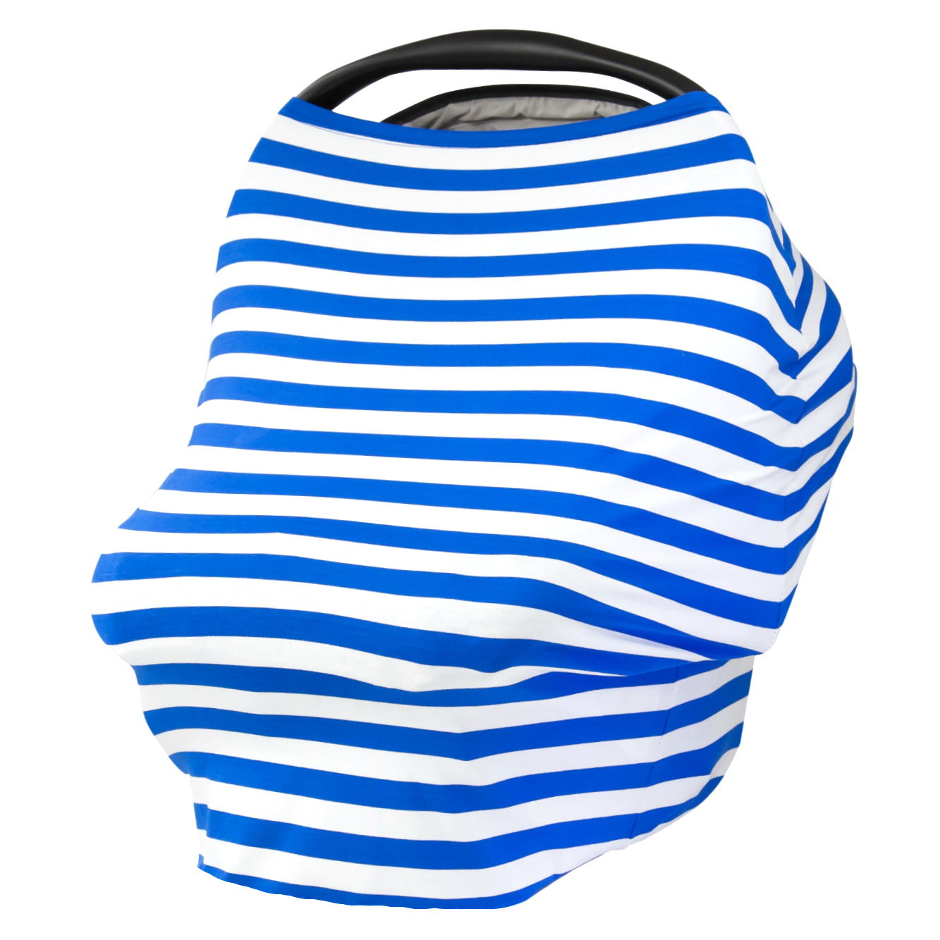 JLIKA Baby Car Seat Canopy Cover and Stretchy Nursing Cover Royal White Stripe