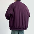 thumbnail image 6 of Aueoeo Men's Bomber Jacket Winter Warm Lightweight Windbreaker Full Zip Casual Jackets With Pockets(Available In Plus Size) Purple 3X-Large, 6 of 8