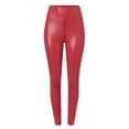 thumbnail image 6 of Jxximdong Leggings for Women Women's Yoga Pants Leather Solid Color Open Zipper Yoga Sports High Waist Slim Fit Pants Red XXXXL Yoga Pants, 6 of 9
