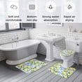 thumbnail image 6 of Rustic Yellow Bathroom Rugs Set Lemon Leaves Blue Geometric Background Non Slip Absorbent Soft Bath Mats 3 Piece Set with Bathroom Rug, U-Shaped Floor Mat, Toilet Seat Cover Small Size, 6 of 9
