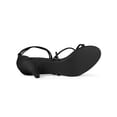thumbnail image 5 of BLISSFUL STEP Women's Back to School Straps Kitten Heel Lace Up Sandals Black 10, 5 of 8