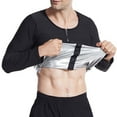 thumbnail image 2 of Dpytoraw Men Sports Long Sleeve Sweat Vest Fitness Belly Zip Shapewear, 2 of 5
