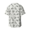 thumbnail image 2 of Wukai Hand Drawn Squirrel Men's Casual Short-Sleeve Button Down Shirt - Lightweight Summer Dress Shirt for Daily Wear-Medium, 2 of 7