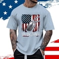 thumbnail image 2 of Icvfdpl Male Independence Day Print Short Sleeve Crew Neck T Shirt Fashion Trend Bottoming Shirt Tops, 2 of 4