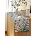 thumbnail image 5 of Table Runner 72 Inches Long for Kitchen Dining, Blue Spring Floral Dresser Scarf Farmhouse, Dining Table Decorations for Wedding/Parties, Pink Flowers Butterfly Rustic 16 x 72 In, 5 of 8