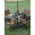 thumbnail image 3 of Outdoor Tablecloth with Umbrella Hole and Zipper, Black Marble Square Table Cloth 54x54 Inch Waterproof Tablecloth, Vintage Abstract Grey Fluid Aesthetic Picnic Table Cover for Patio Camping, 3 of 7