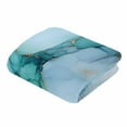 thumbnail image 5 of Marble Texture Flannel Blanket for Bed,Travel and Camping, Blue Green Gold Abstract Wave Modern Style Super Soft Cozy Blanket for All Seasons 32"x48", 5 of 7