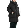 thumbnail image 4 of AHTJRT Boy's Long Winter Jacket Full Button Down Solid Color Outerwear with Pockets Thermal Heavyweight Hooded Snow Jacket Black 7-8 Years, 4 of 9